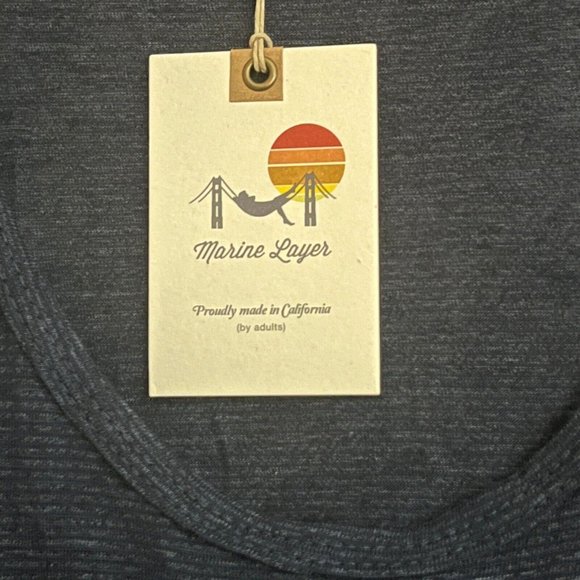 Marine Layer Womens Maxi Tank Dress Size Large Blue Sleeveless Elastic Waist - Picture 8 of 9